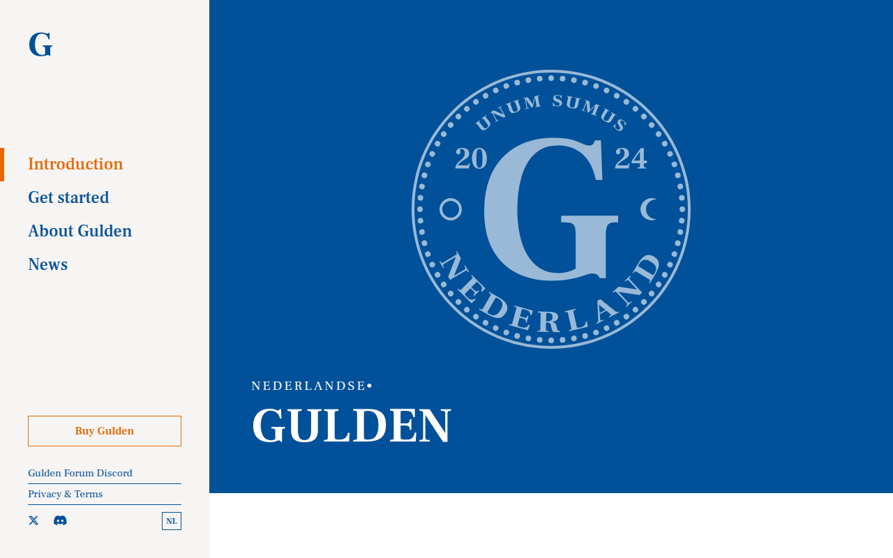 Screenshot van gulden.com