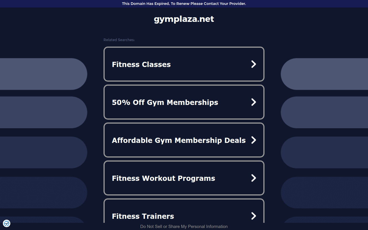 Screenshot van gymplaza.net