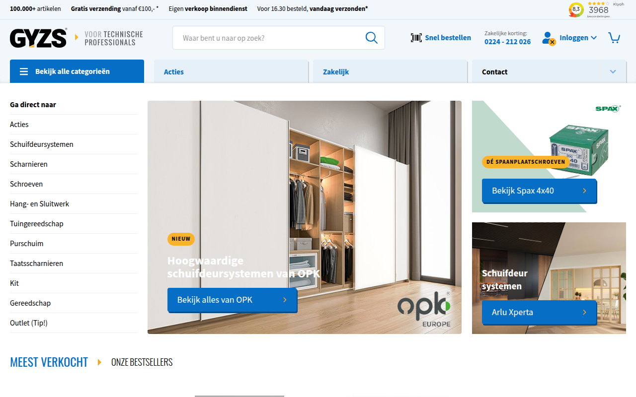 Screenshot van gyzs.nl