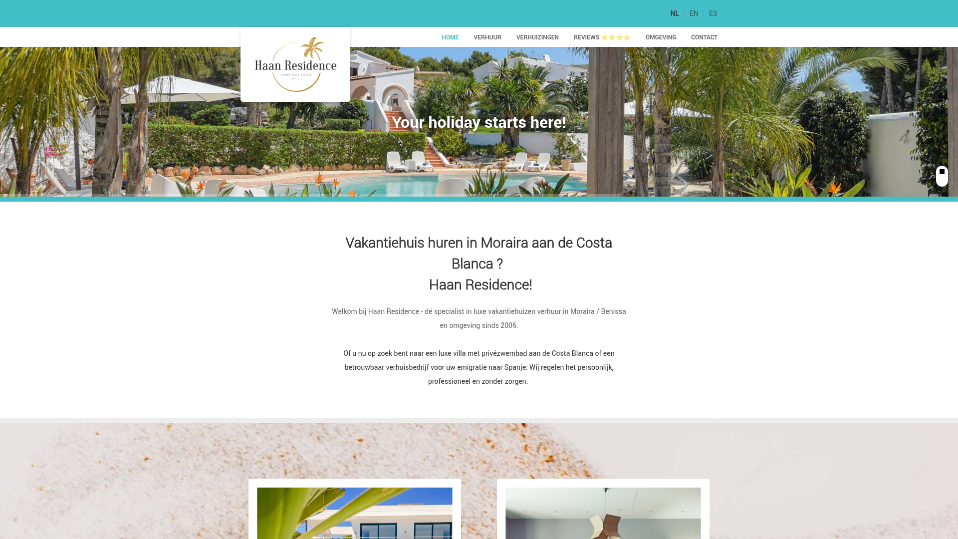 Screenshot van haanresidence.nl