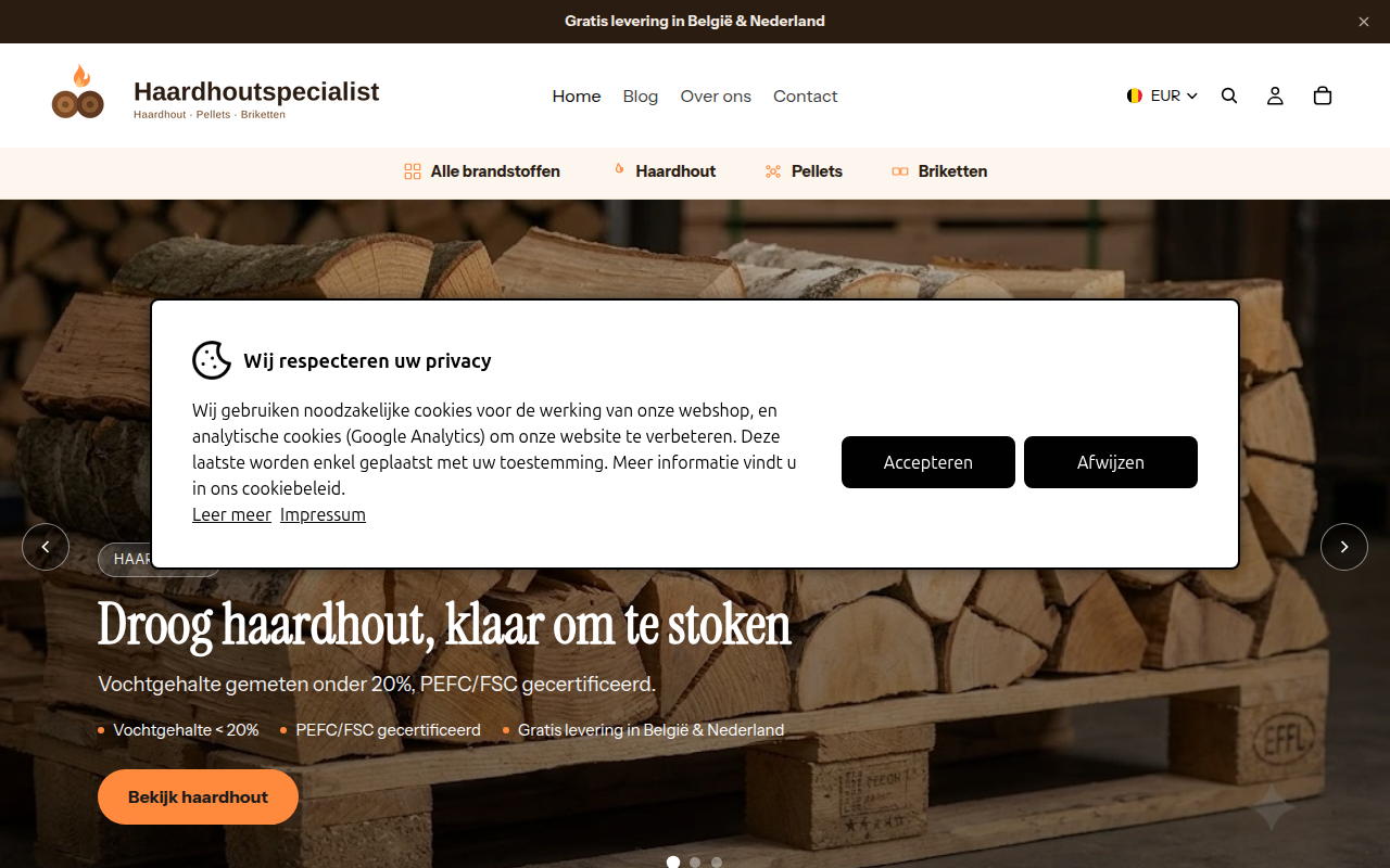 Screenshot van haardhoutspecialist.com