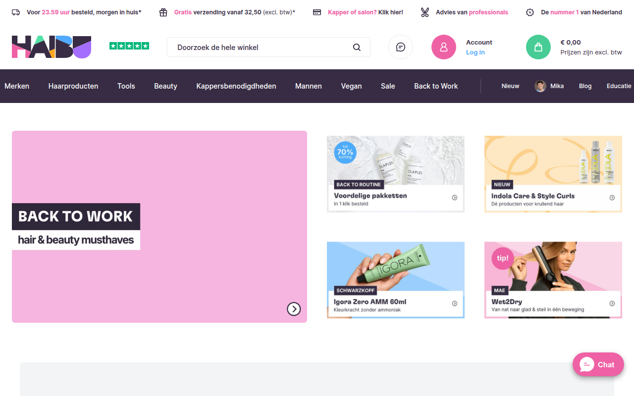 Screenshot van haibu.nl