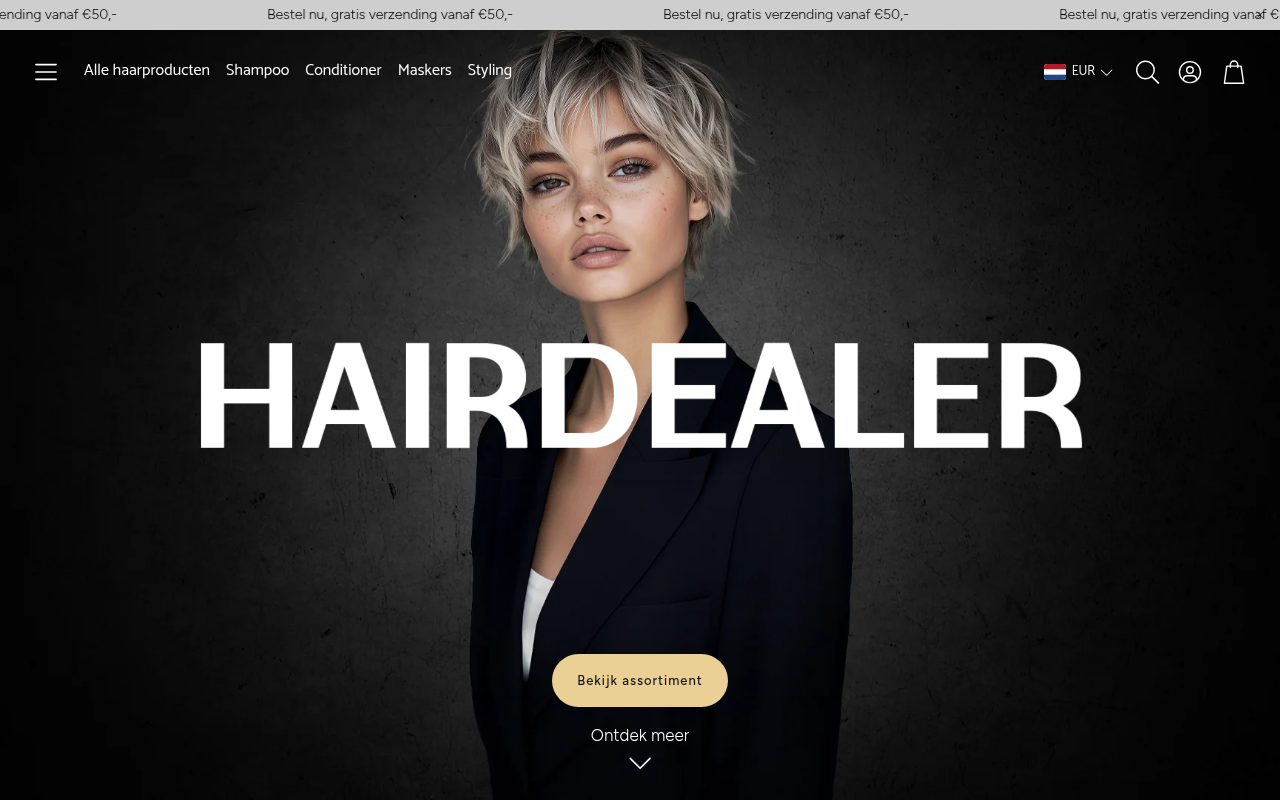 Screenshot van hairdealer.nl