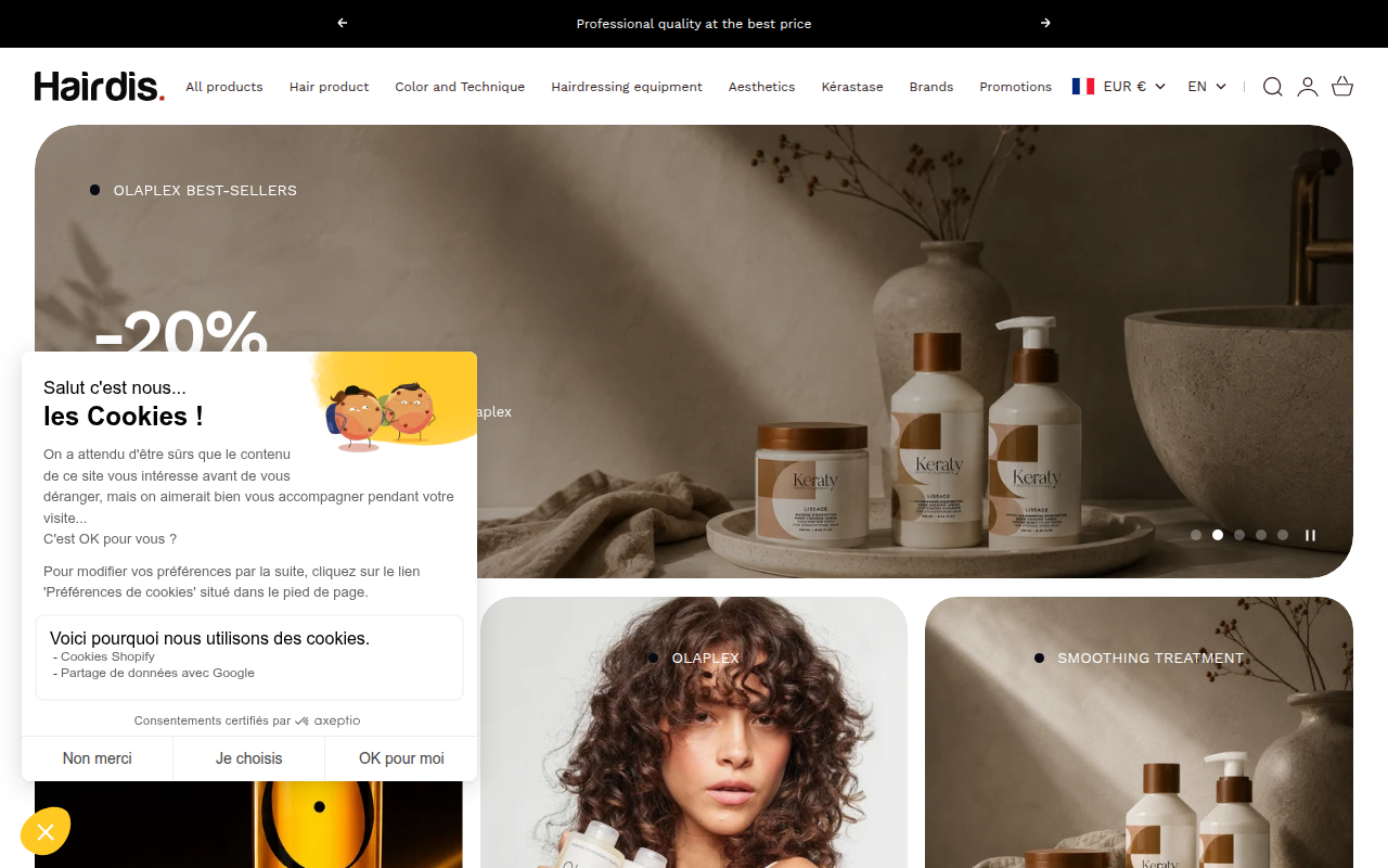 Screenshot van hairdis.com