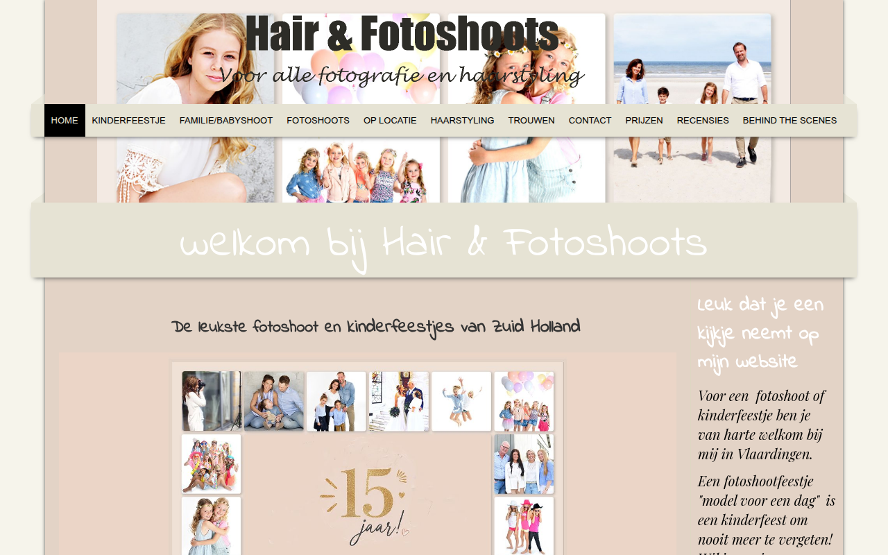 Screenshot van hairenfotoshoots.nl