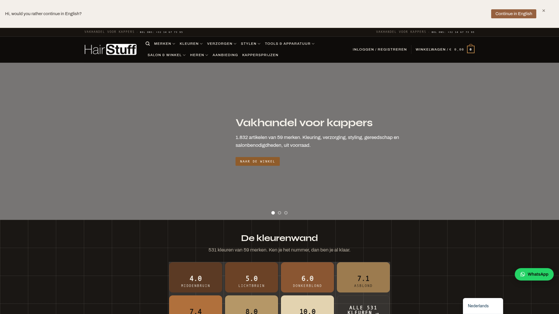 Screenshot van hairstuff.be