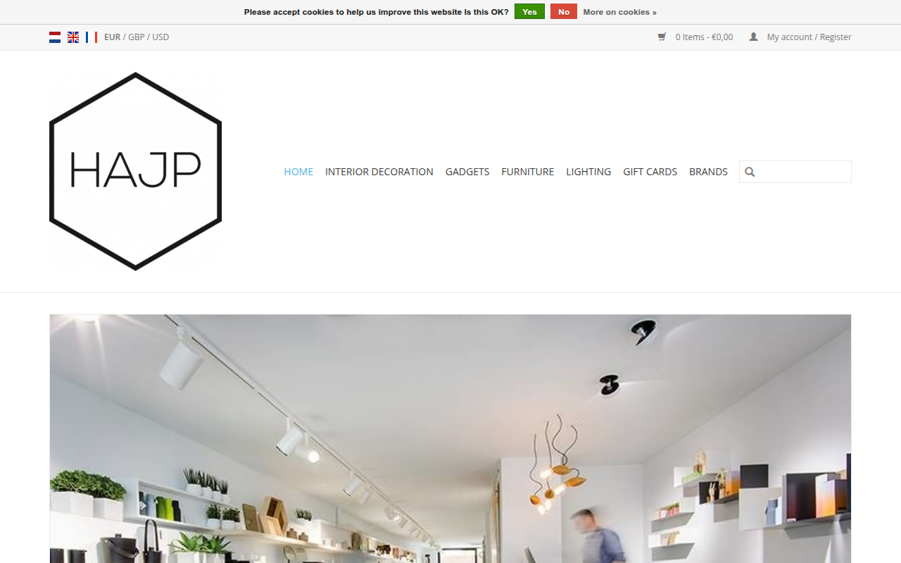 Screenshot van hajp.be