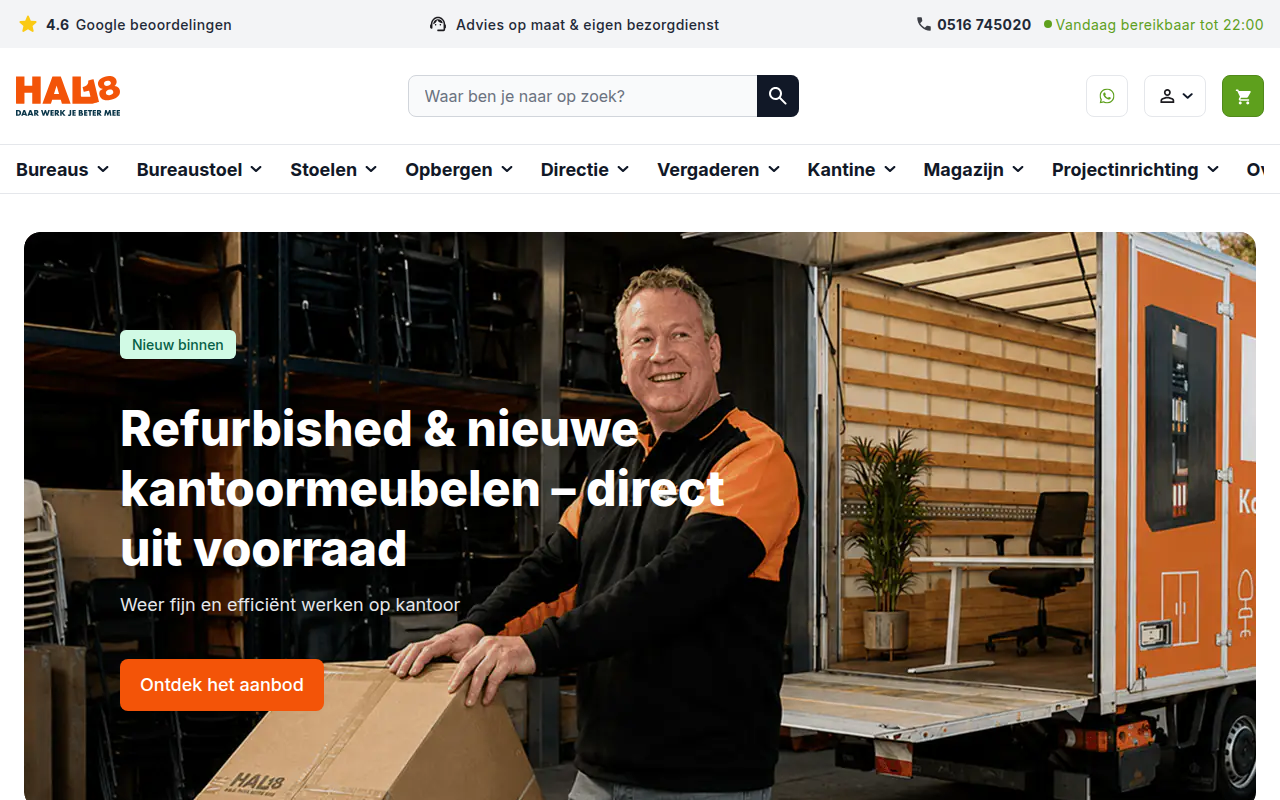 Screenshot van hal18.nl