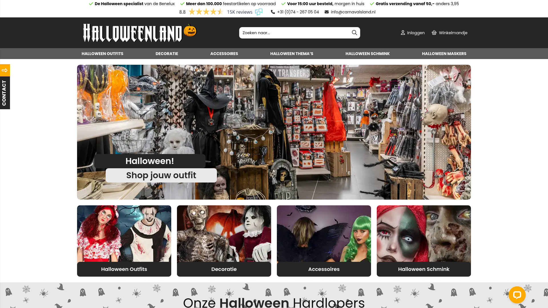 Screenshot van halloweenland.nl