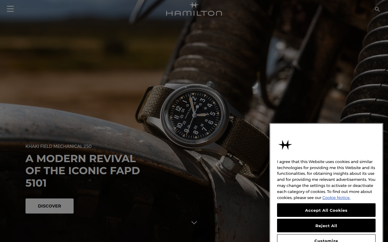 Screenshot van hamiltonwatch.com