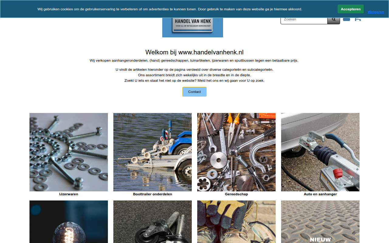 Screenshot van handelvanhenk.nl
