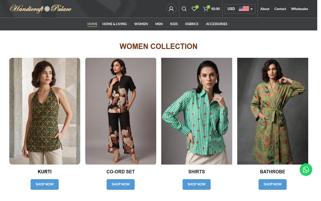 Screenshot van handicraft-palace.com