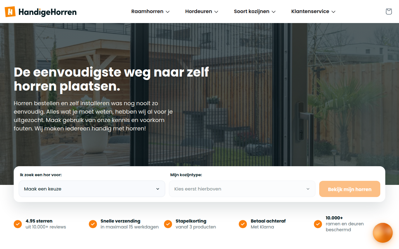 Screenshot van handigehorren.nl