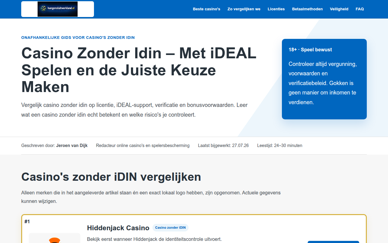 Screenshot van hangensluitwerkland.nl