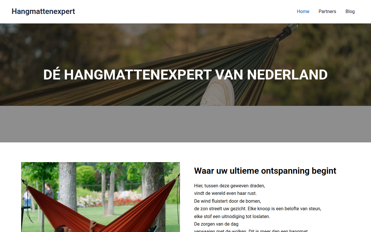 Screenshot van hangmattenexpert.nl