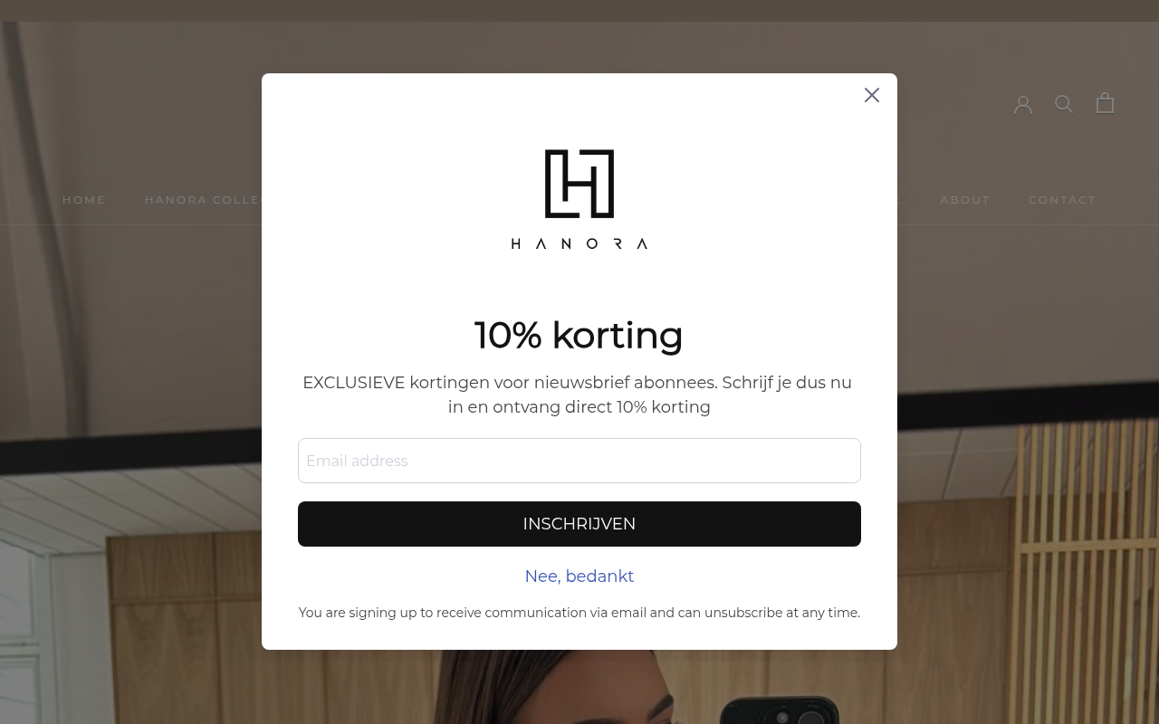 Screenshot van hanora-fashion.com