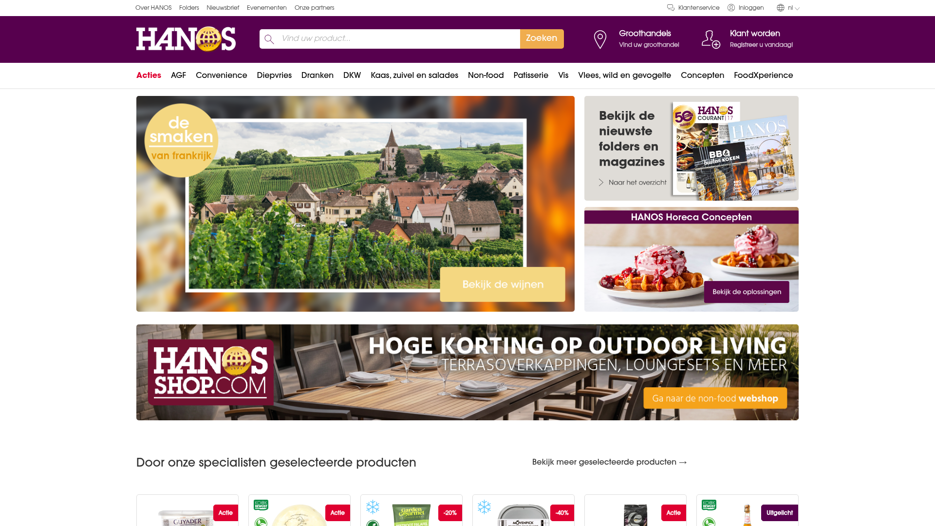 Screenshot van hanos.nl
