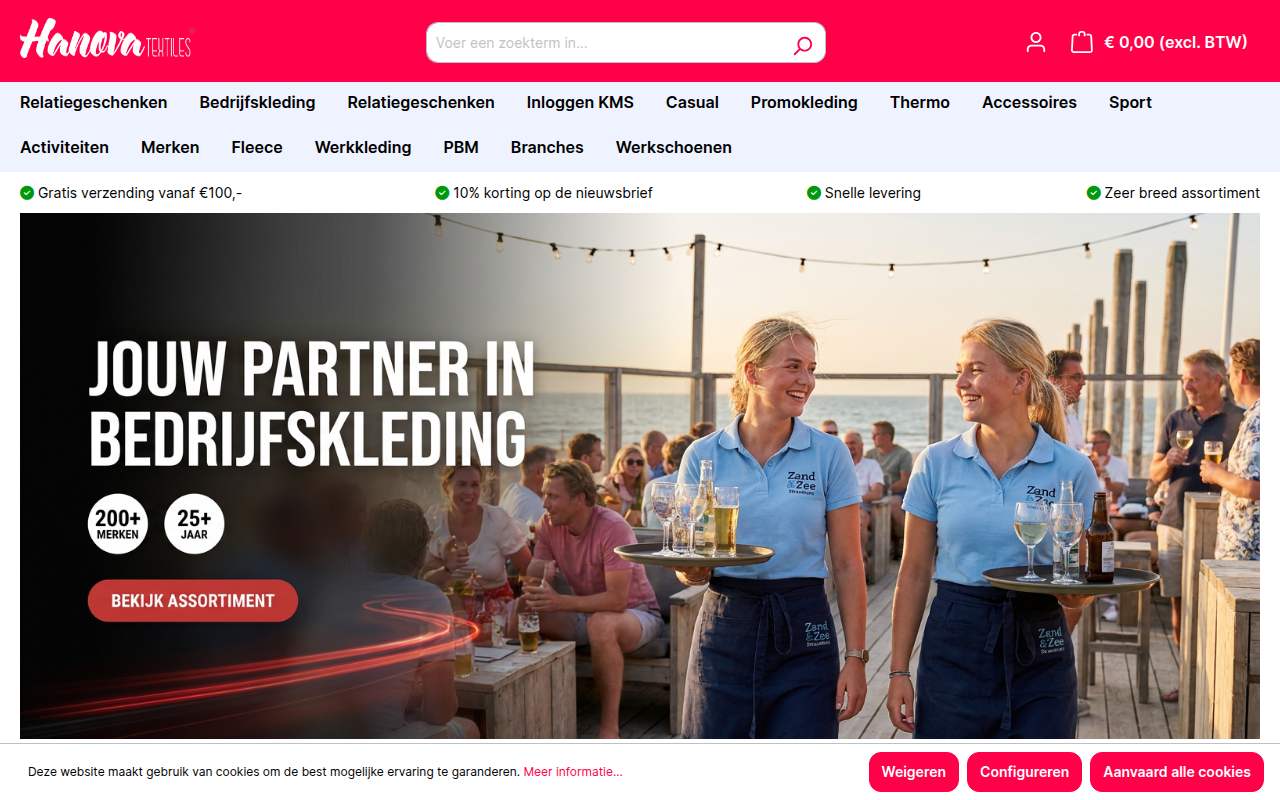 Screenshot van hanova.nl