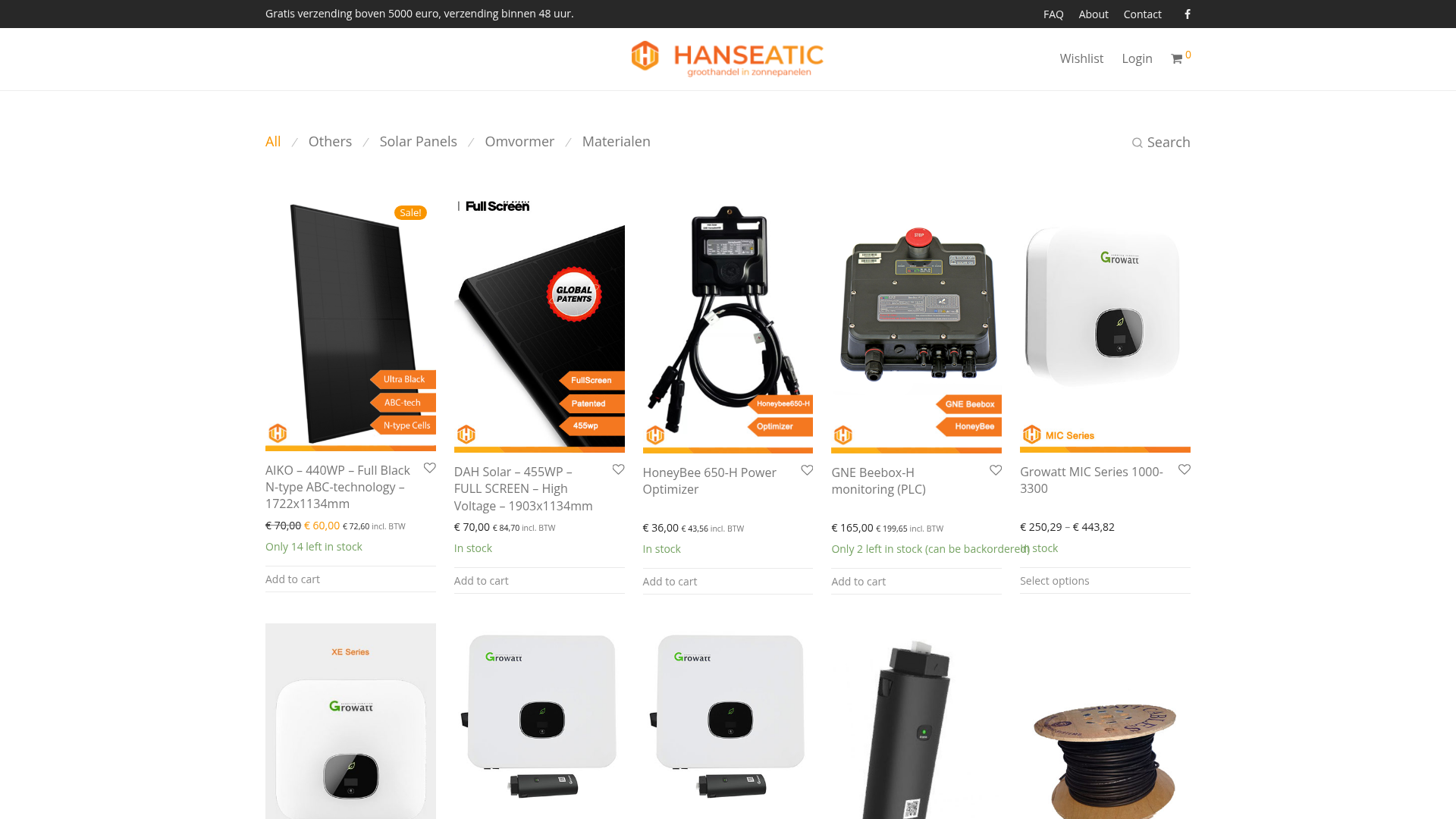 Screenshot van hanseatic.nl