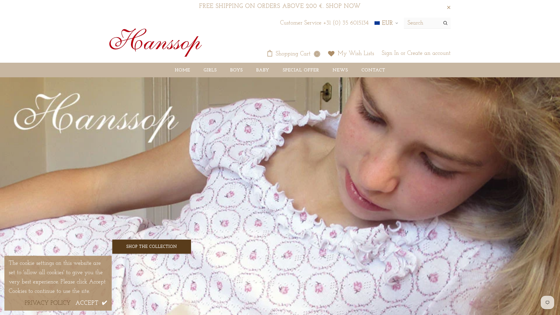 Screenshot van hanssop.com