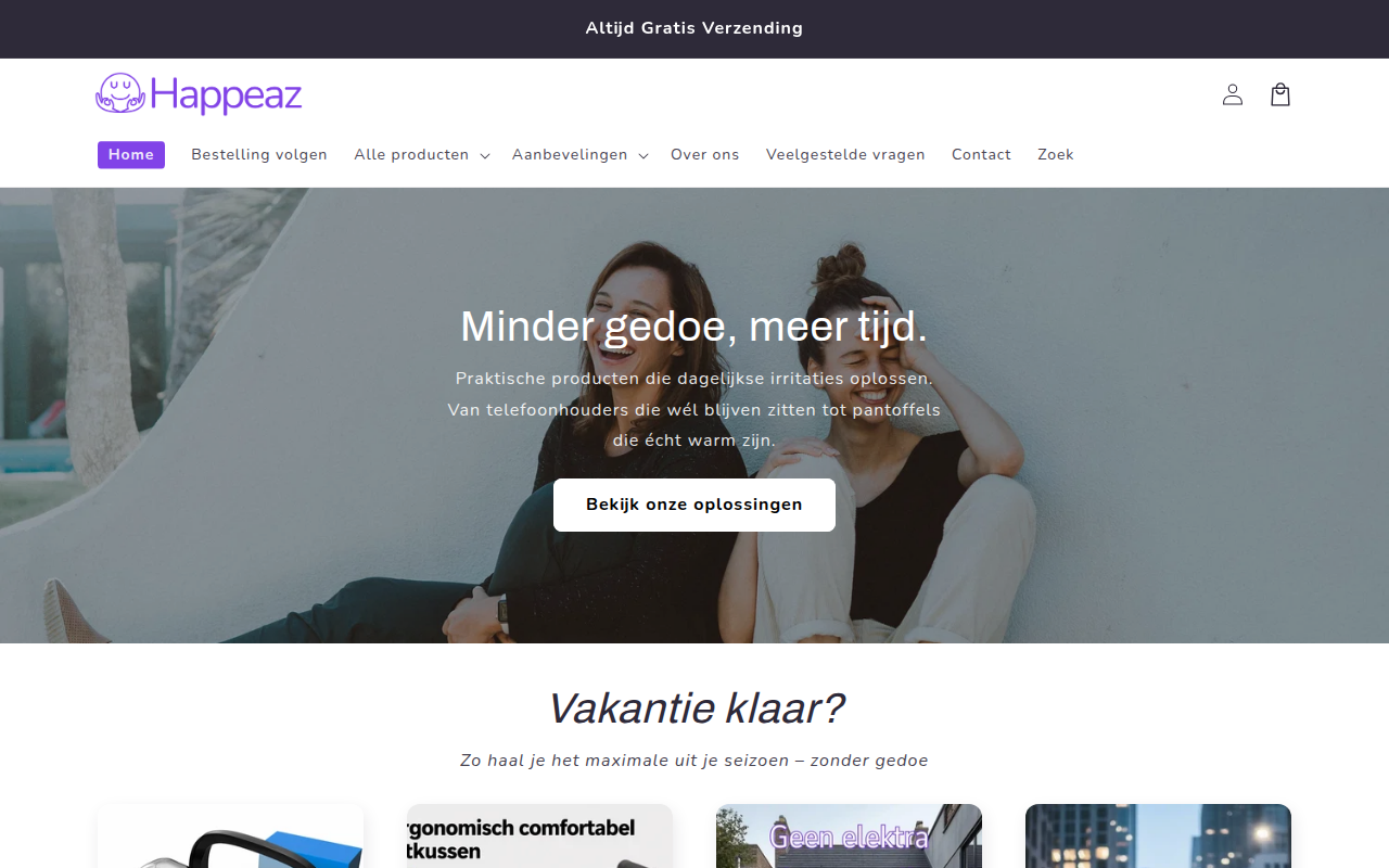 Screenshot van happeaz.nl