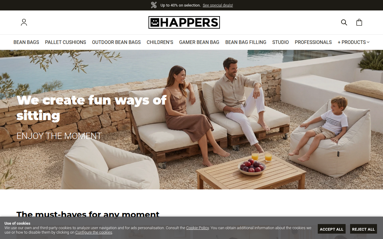 Screenshot van happers.com