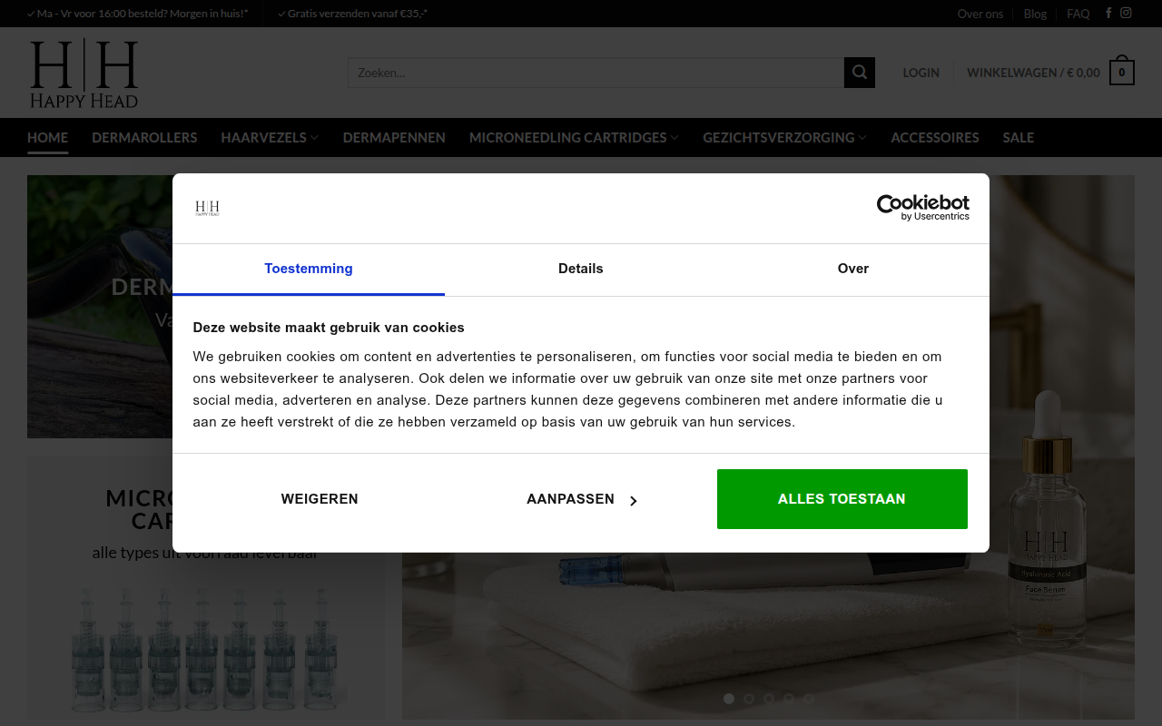Screenshot van happy-head.nl