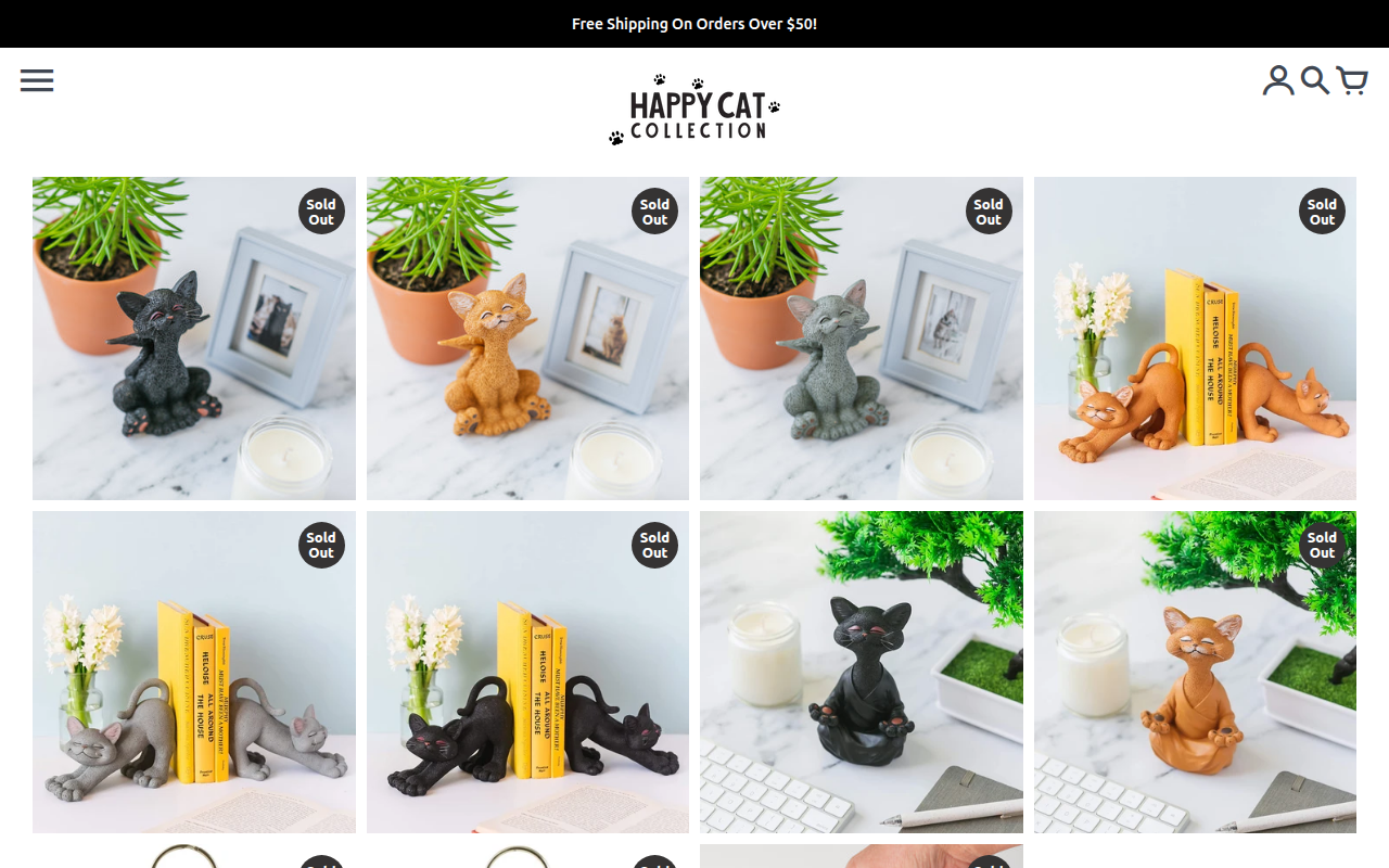 Screenshot van happycatcollection.com