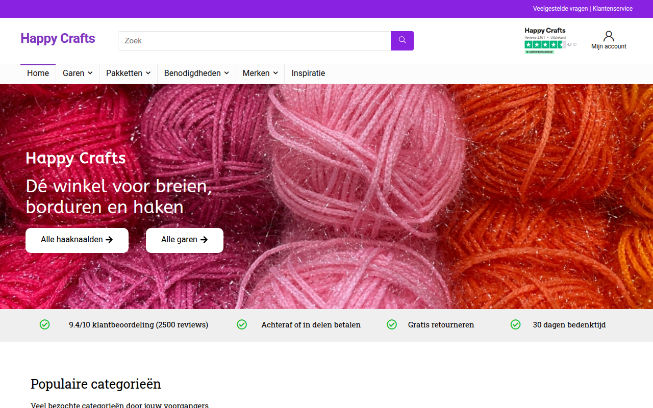 Screenshot van happycrafts.nl