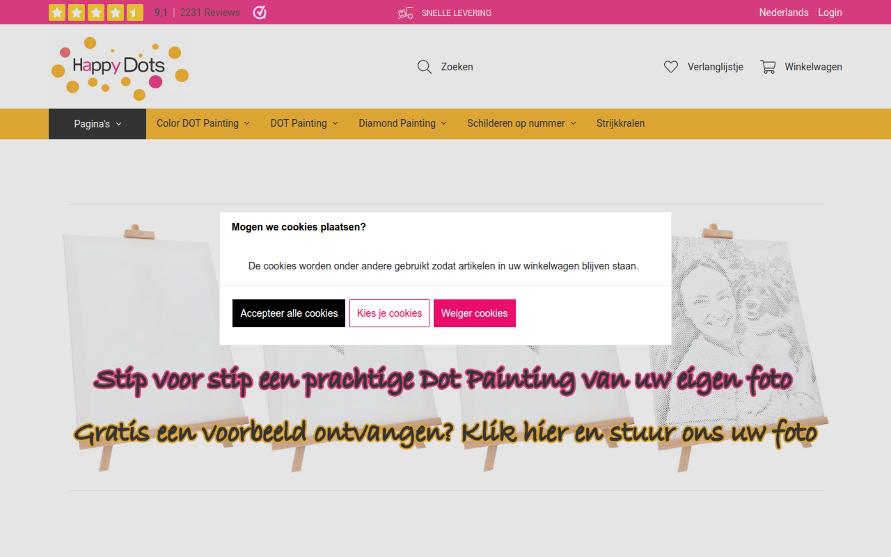 Screenshot van happydots.nl