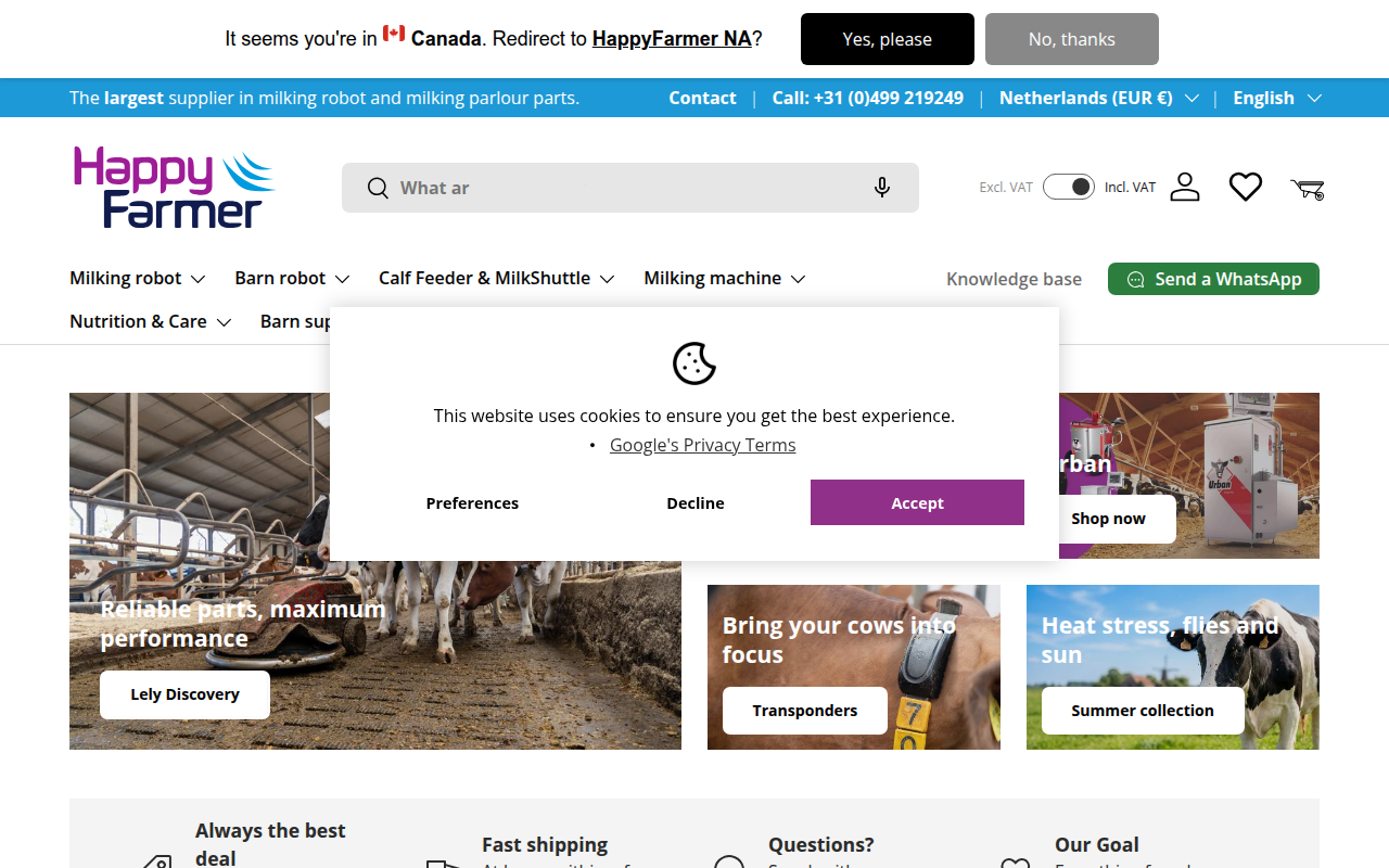 Screenshot van happyfarmershop.com