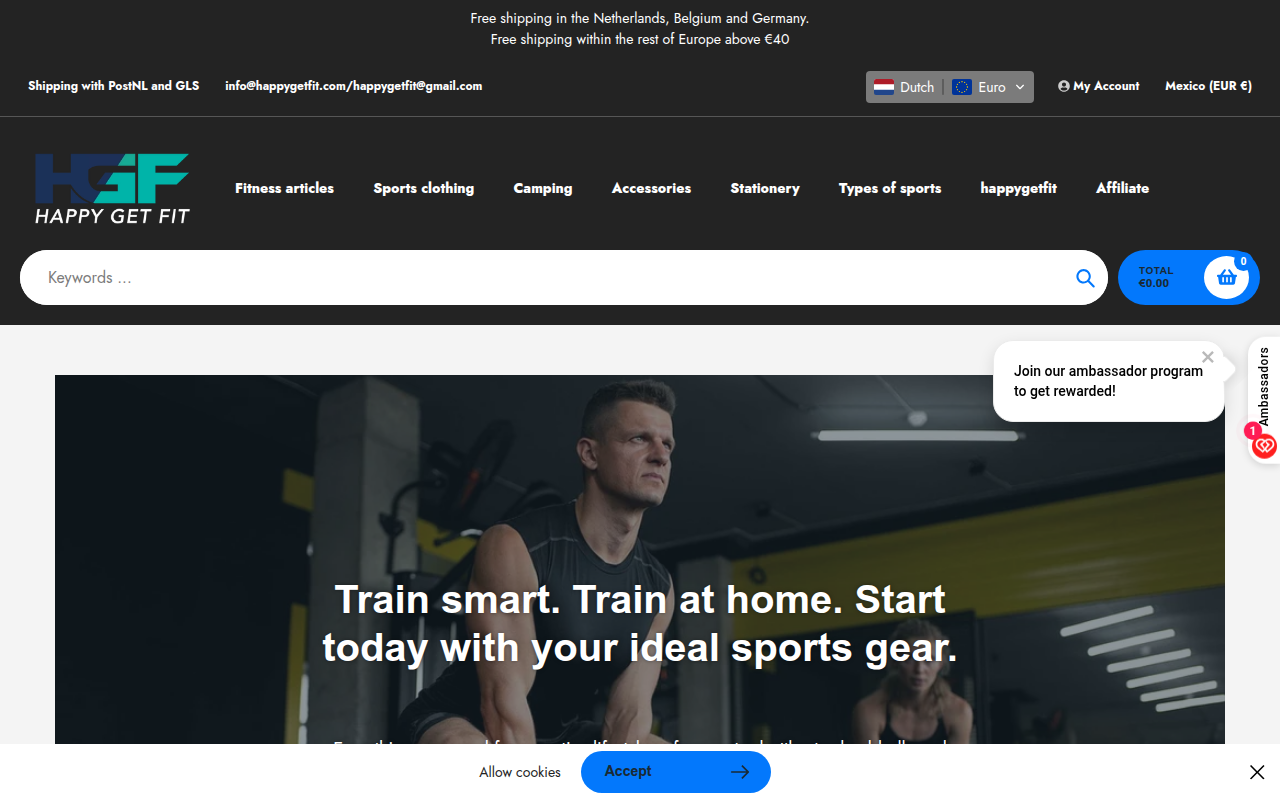 Screenshot van happygetfit.com