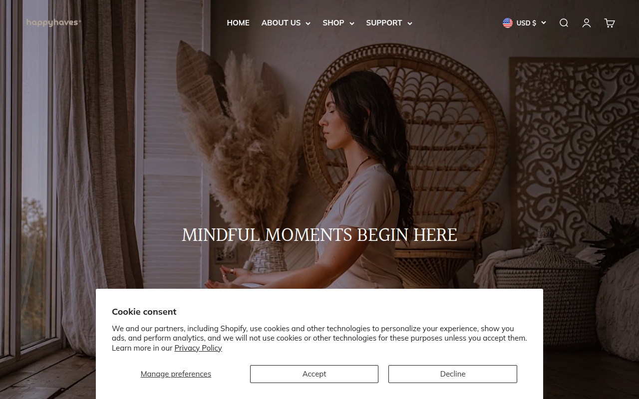 Screenshot van happyhaves.com