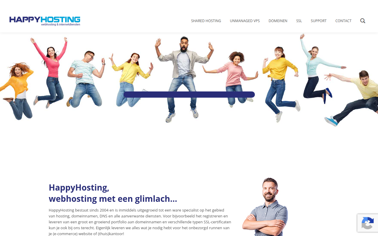 Screenshot van happyhosting.nl