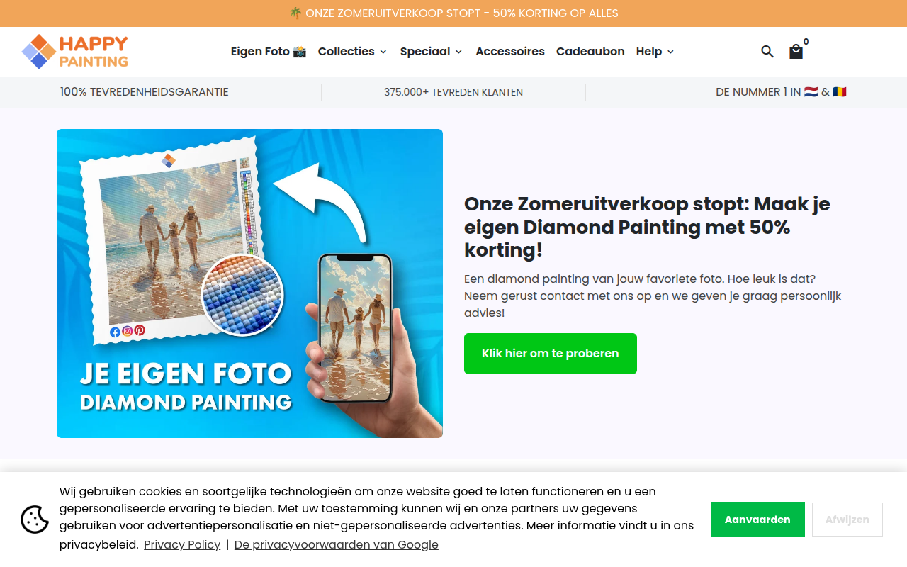 Screenshot van happypainting.nl