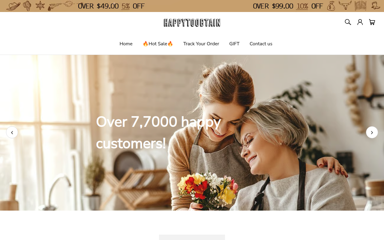 Screenshot van happytoobtain.com