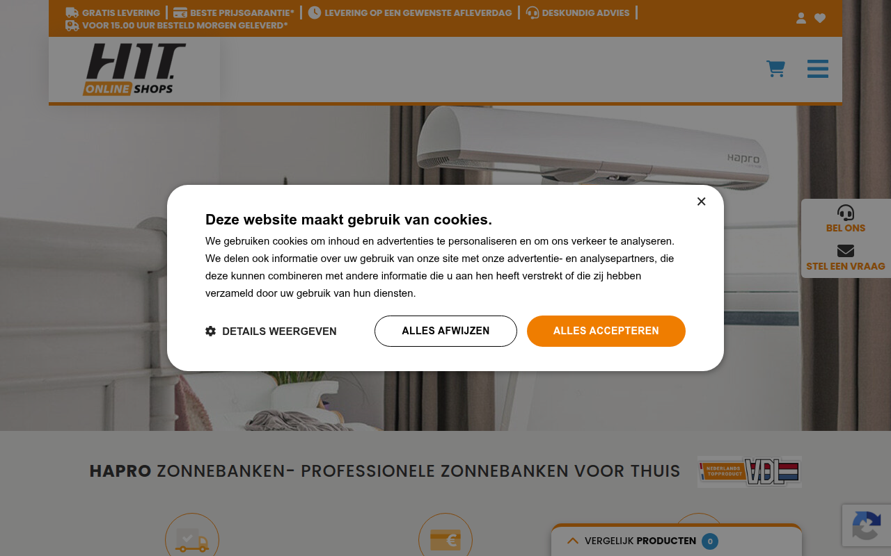 Screenshot van haprozonnebanken.nl