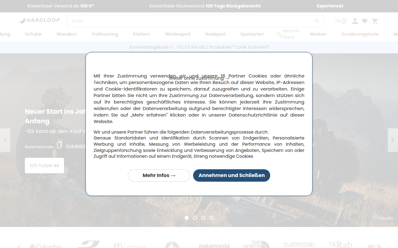 Screenshot van hardloop.de