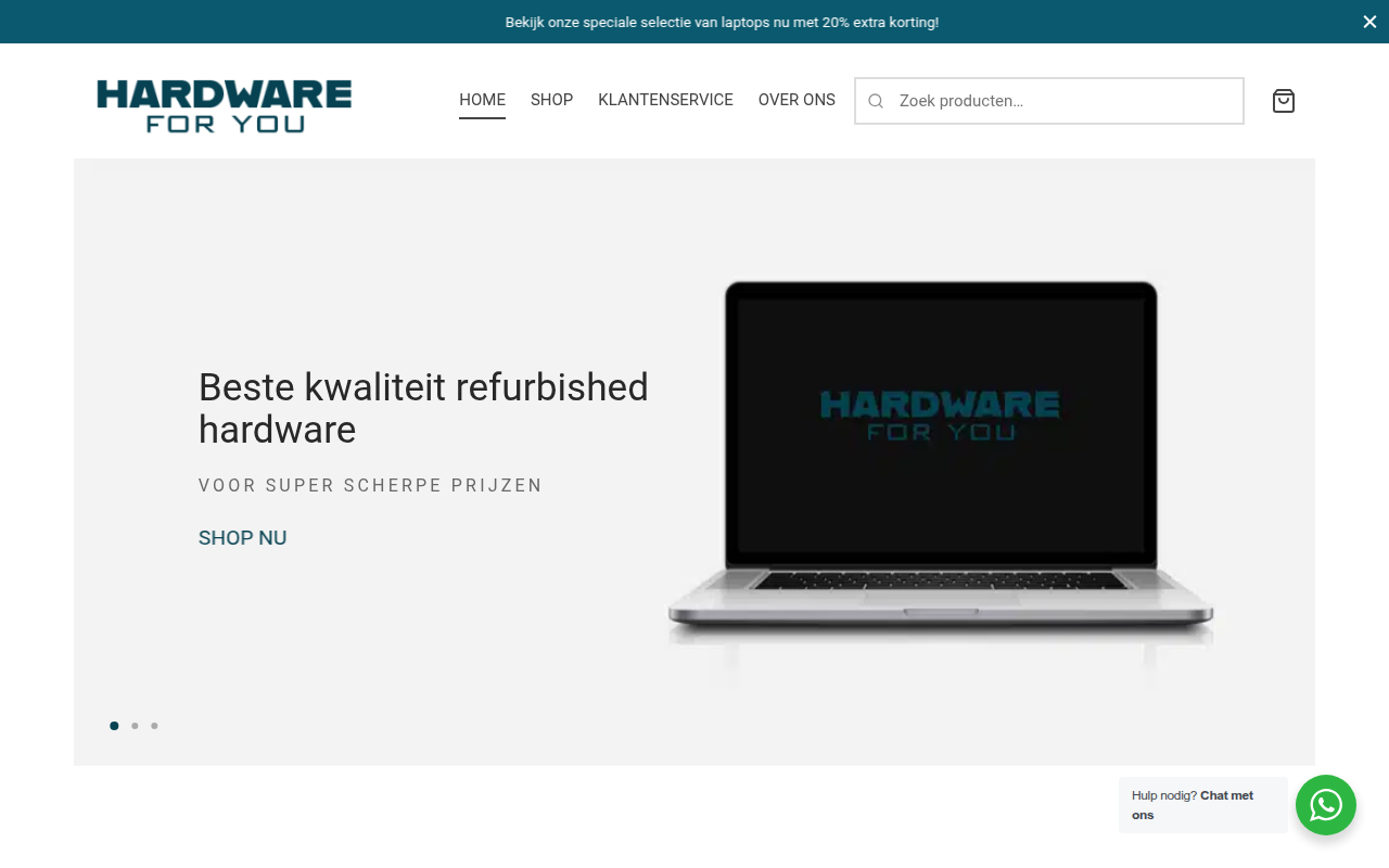 Screenshot van hardware4u.nl