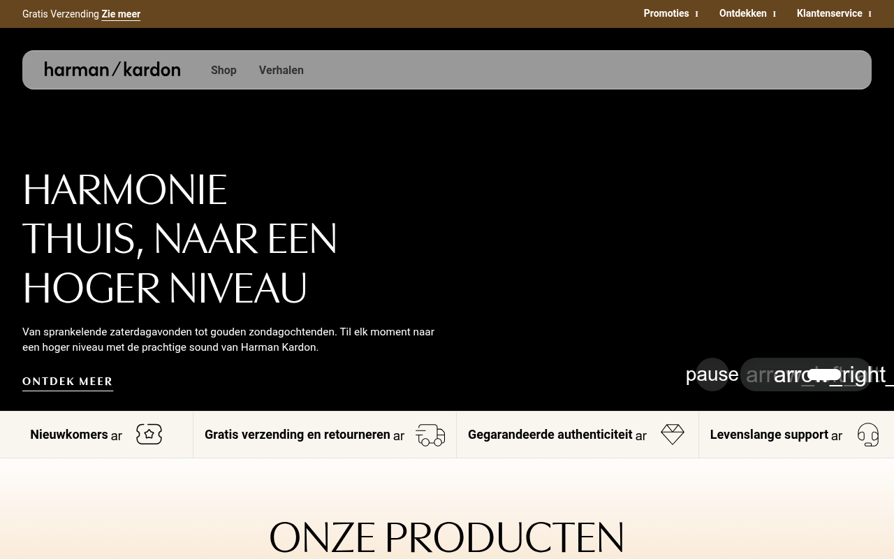 Screenshot van harmankardon.nl