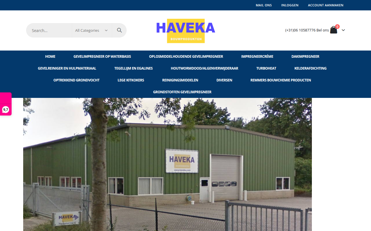 Screenshot van haveka.eu