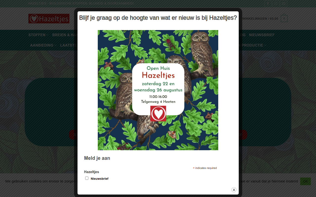 Screenshot van hazeltjes.nl