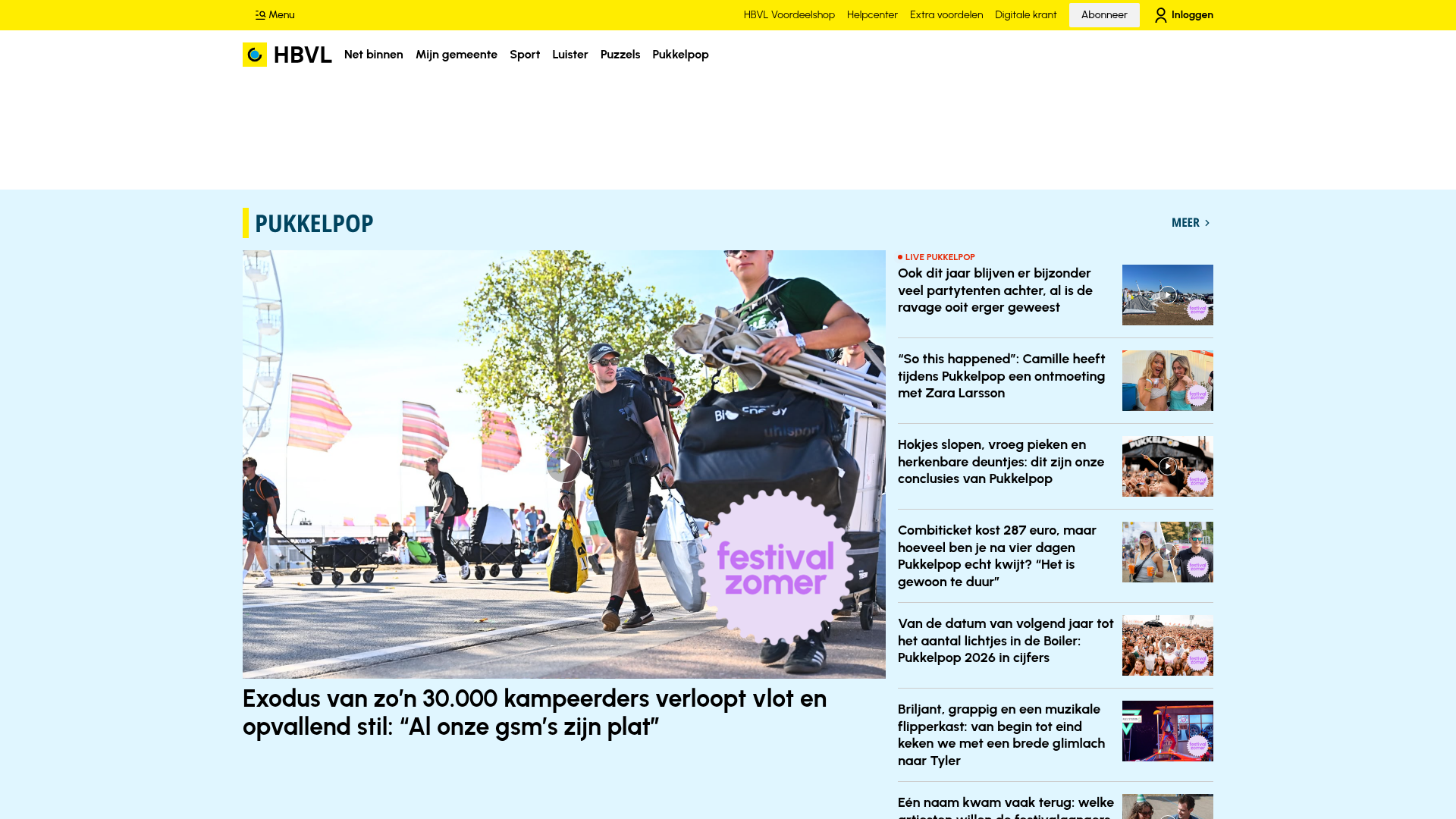 Screenshot van hbvl.be