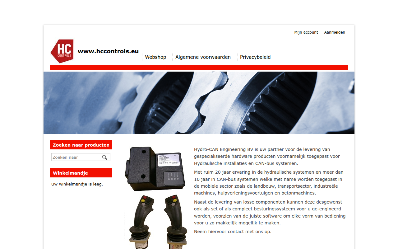 Screenshot van hccontrols.eu
