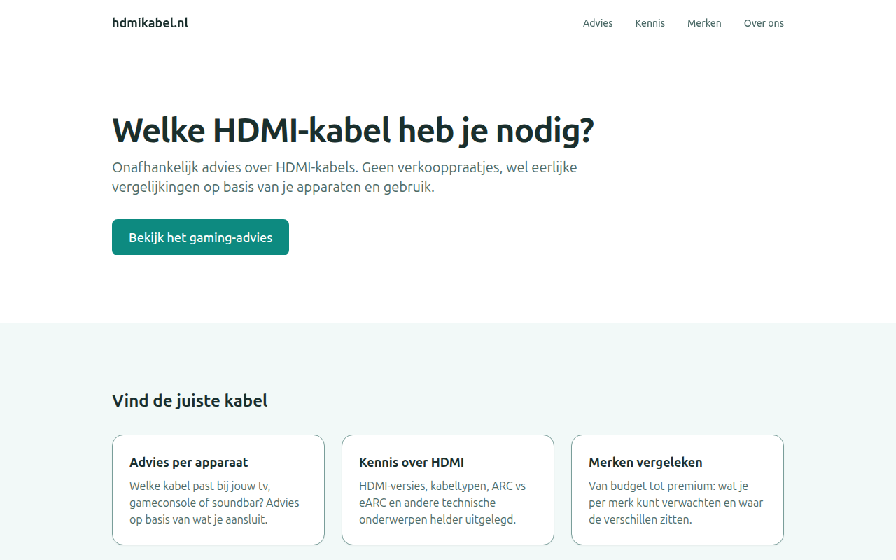 Screenshot van hdmikabel.nl