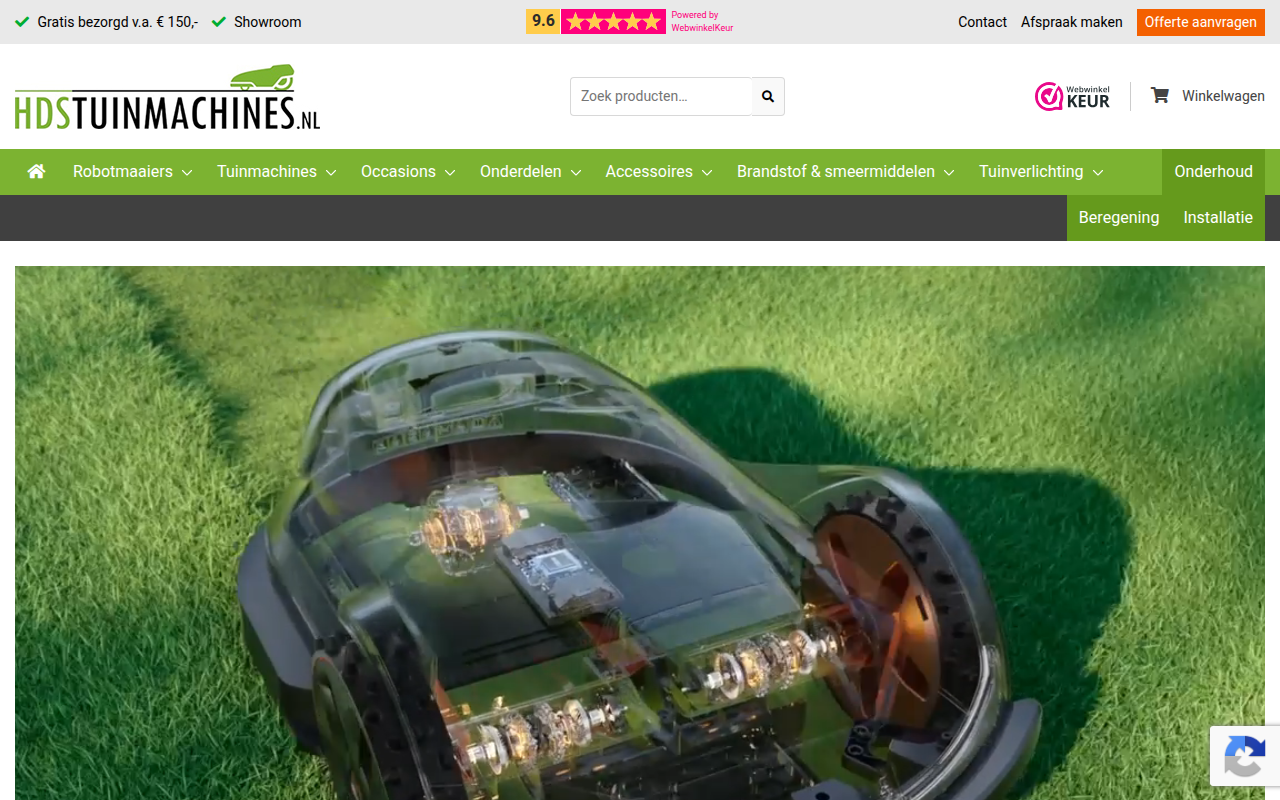 Screenshot van hdstuinmachines.nl