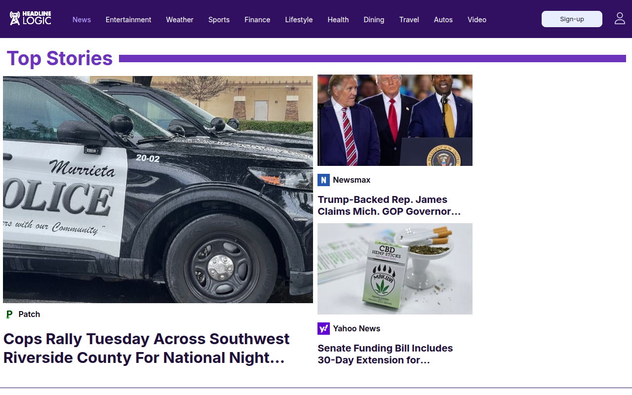 Screenshot van headlinelogic.com