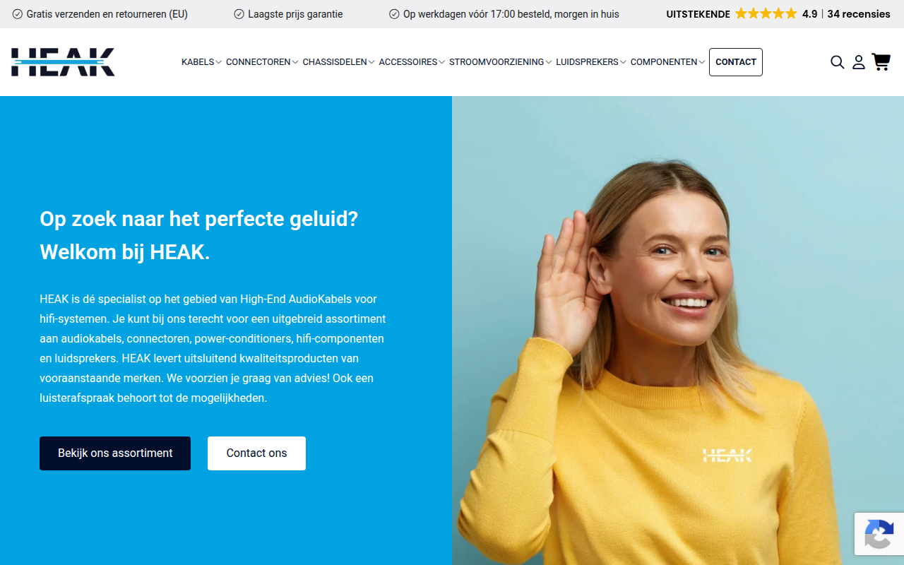 Screenshot van heak.nl