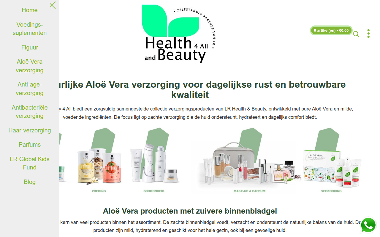 Screenshot van healthandbeauty4all.nl