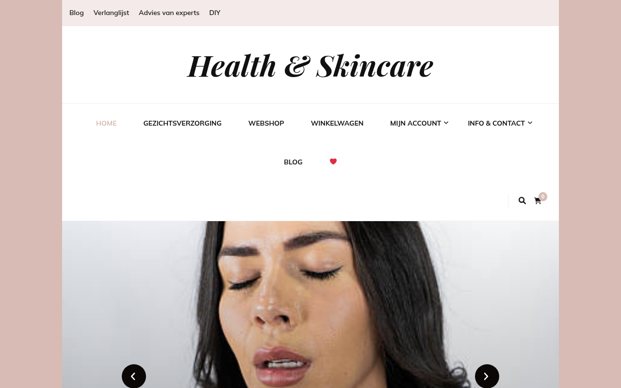 Screenshot van healthandskincare.nl